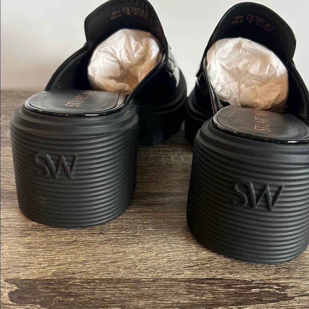 Stuart Weitzman SoHo Mule Loafer in Black NEW - Picture 9 of 13